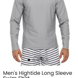 Men's Gray Long Sleeve Swim Shirt XL